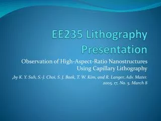 EE235 Lithography Presentation