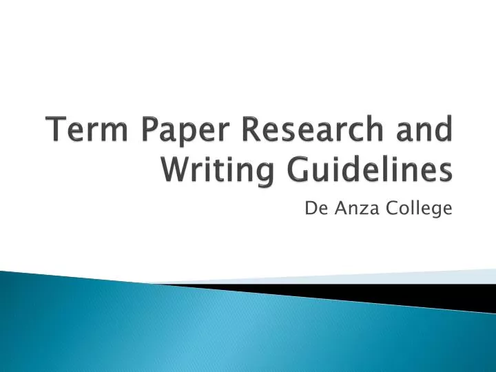 term paper research and writing guidelines