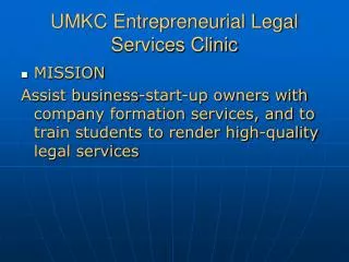 UMKC Entrepreneurial Legal Services Clinic