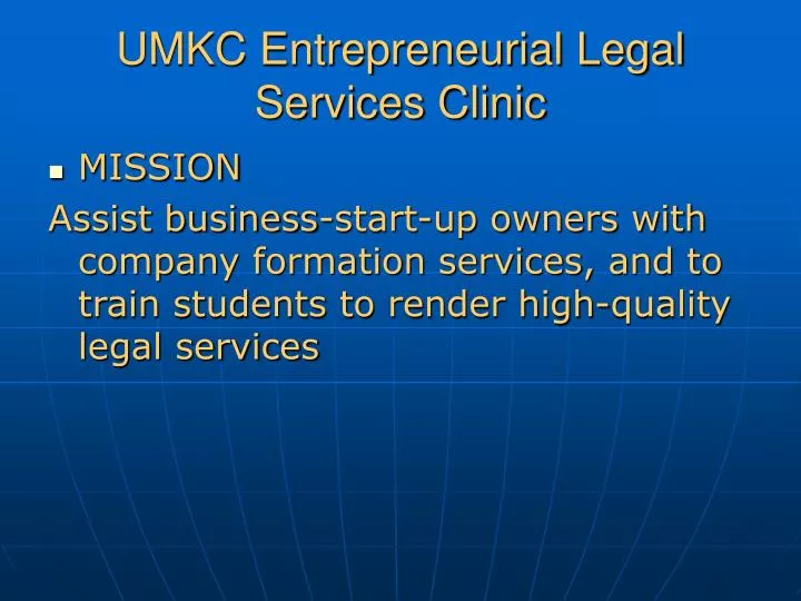 umkc entrepreneurial legal services clinic