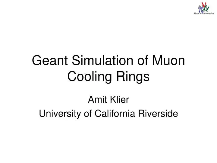 geant simulation of muon cooling rings