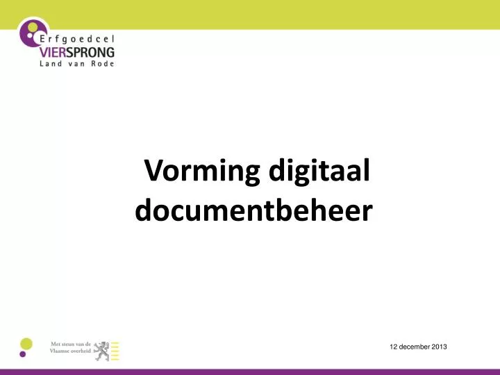 vorming digitaal documentbeheer