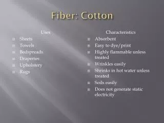 Fiber: Cotton