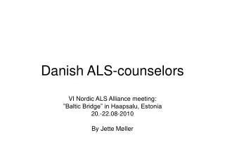 Danish ALS-counselors