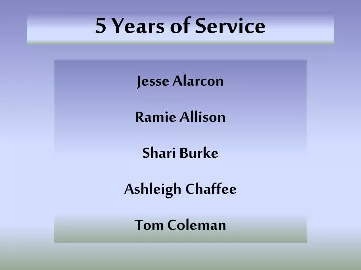 5 years of service