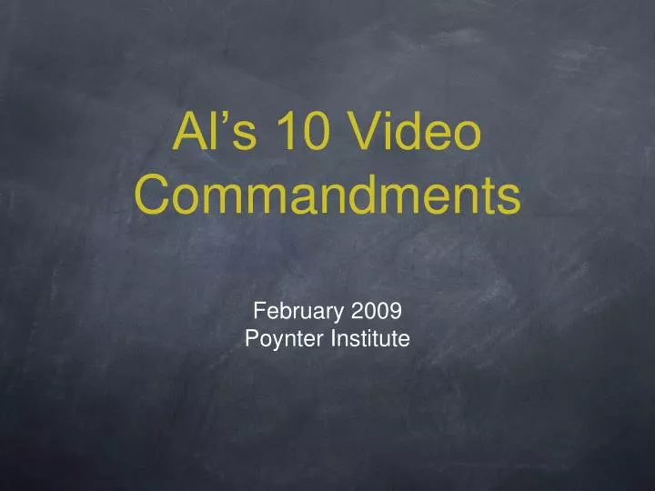al s 10 video commandments