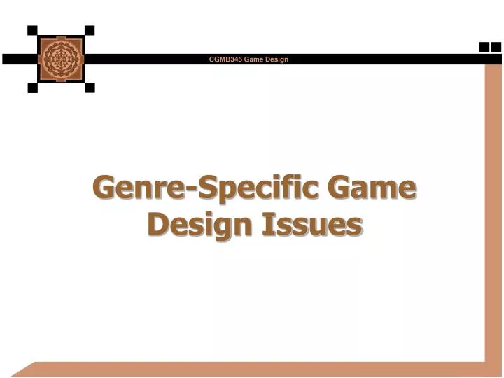 genre specific game design issues