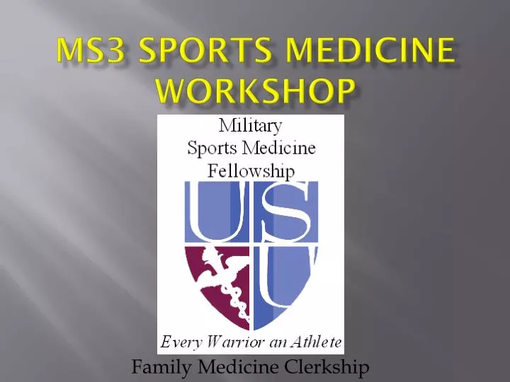 ms3 sports medicine workshop