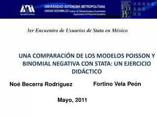 una comparaci n de los modelos poisson y binomial negativa con stata un ejercicio did ctico