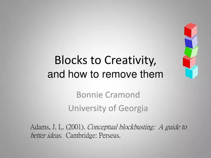blocks to creativity and how to remove them
