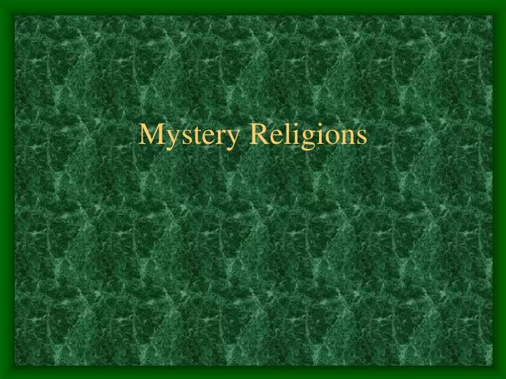 mystery religions