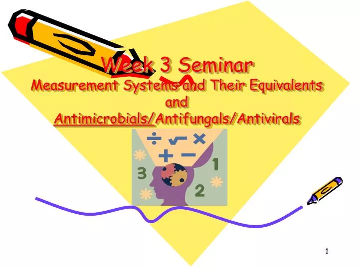 week 3 seminar measurement systems and their equivalents and antimicrobials antifungals antivirals
