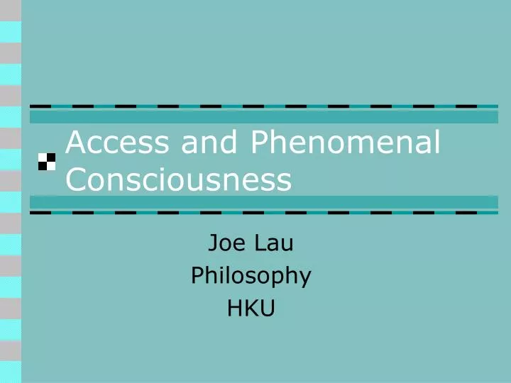 access and phenomenal consciousness