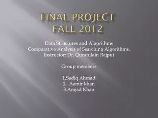 Final Project Fall 2012