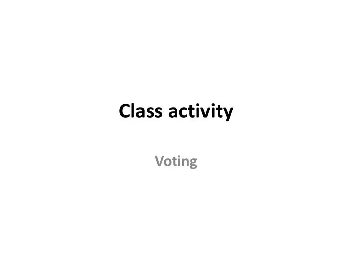 class activity