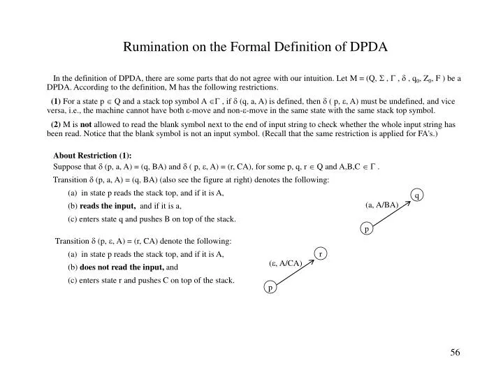 rumination on the formal definition of dpda