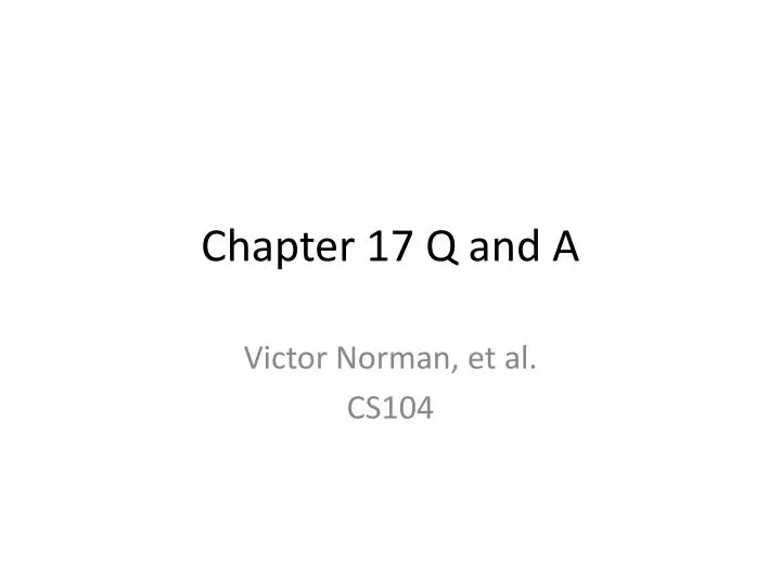 chapter 17 q and a