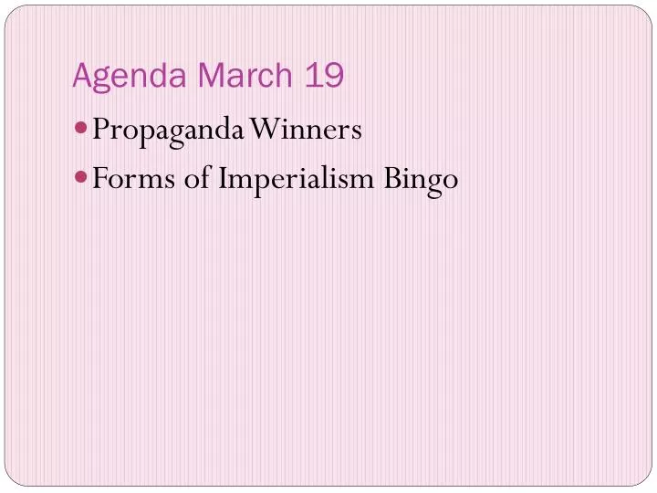 agenda march 19