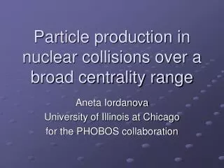Particle production in nuclear collisions over a broad centrality range