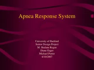 Apnea Response System