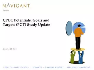 CPUC Potentials, Goals and Targets (PGT) Study Update