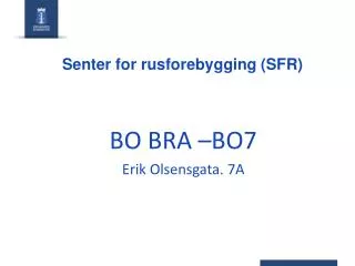 senter for rusforebygging sfr
