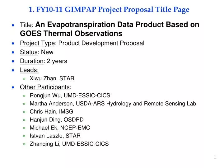 1 fy10 11 gimpap project proposal title page
