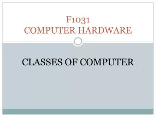 F1031 COMPUTER HARDWARE