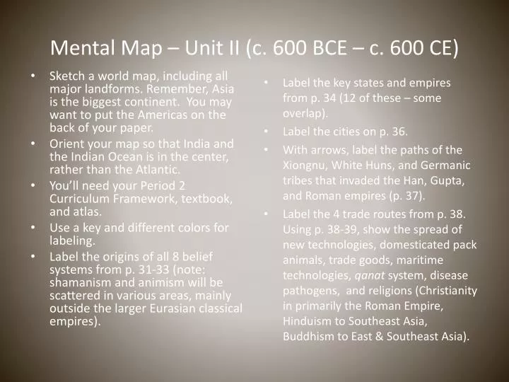 mental map unit ii c 600 bce c 600 ce