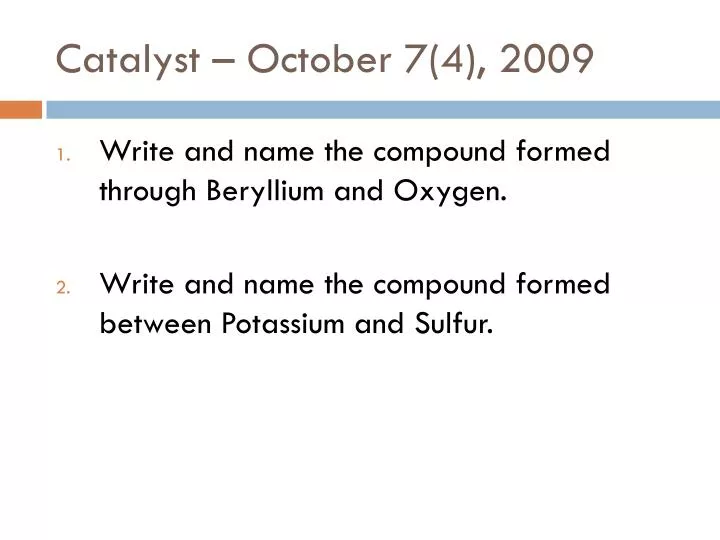catalyst october 7 4 2009