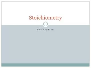 Stoichiometry