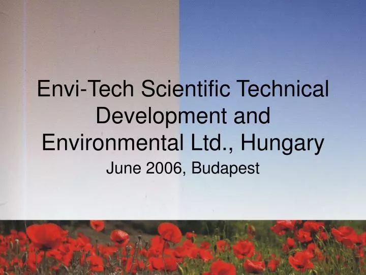 envi tech scientific technical development and environmental ltd hungary