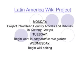 Latin America Wiki Project
