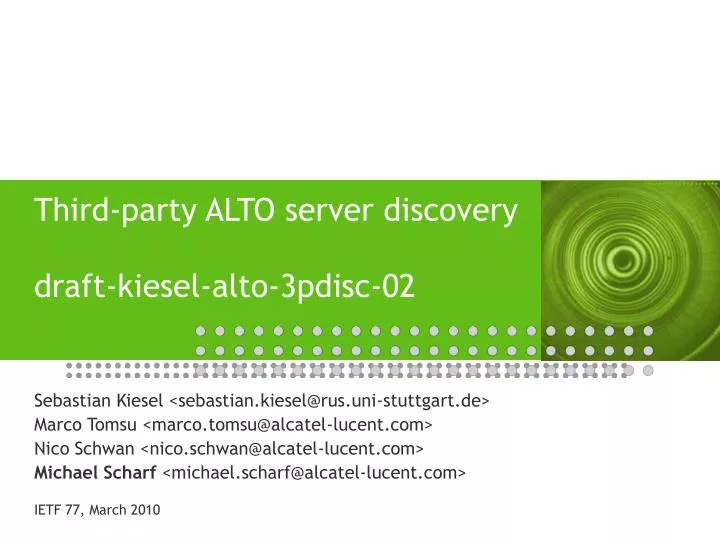 third party alto server discovery draft kiesel alto 3pdisc 02