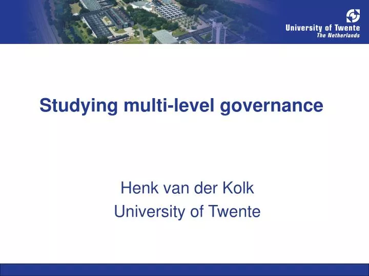 studying multi level governance