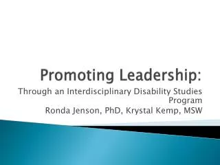 Promoting Leadership: