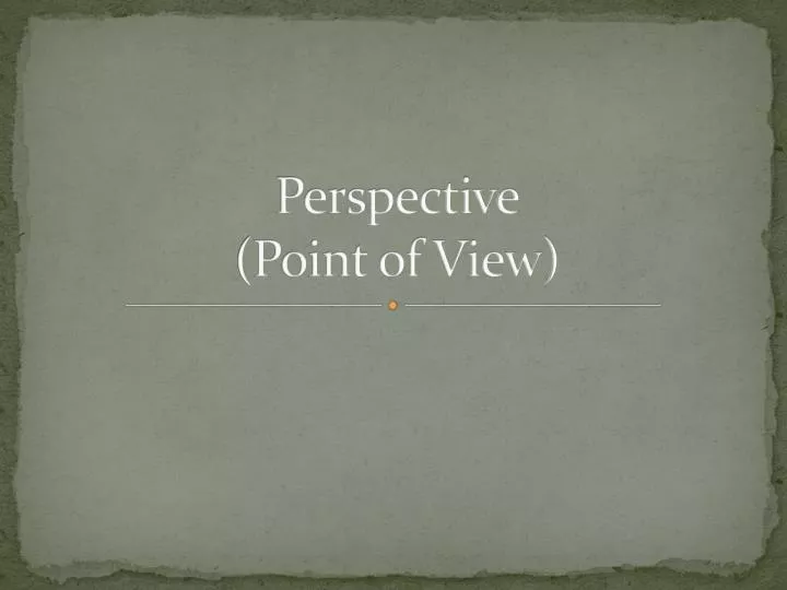perspective point of view