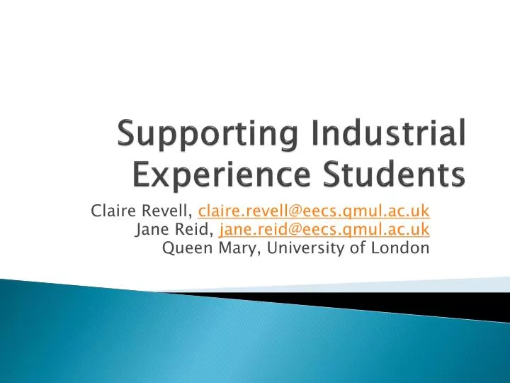 supporting industrial experience students