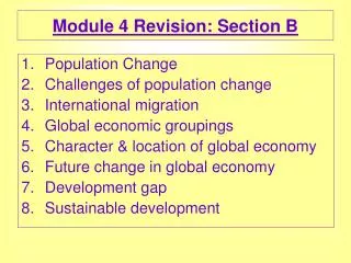 Module 4 Revision: Section B