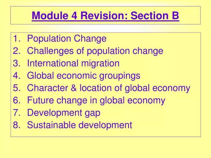 module 4 revision section b