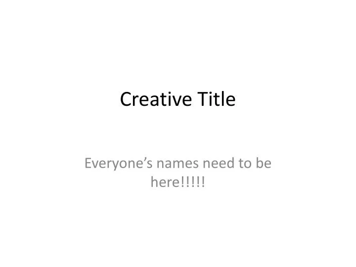 creative title