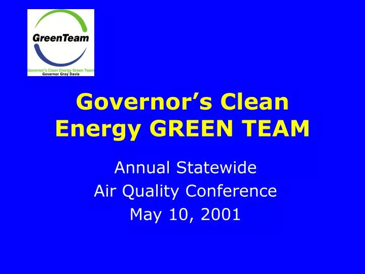 governor s clean energy green team