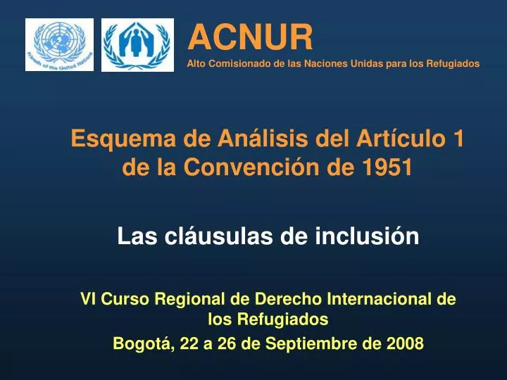 acnur alto comisionado de las naciones unidas para los refugiados