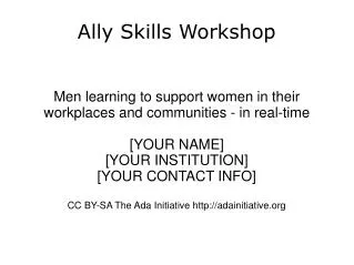 Ally Skills Workshop