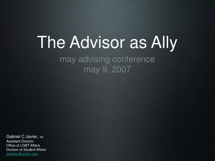 the advisor as ally