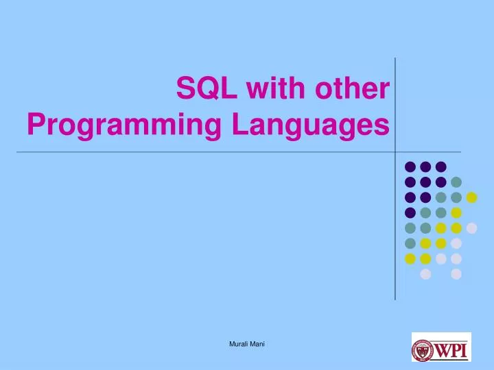 sql with other programming languages