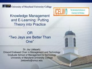 Knowledge Management and E-Learning: Putting Theory into Practice
