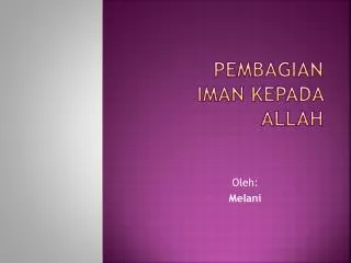 pembagian iman kepada allah