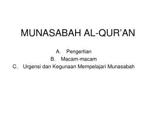 munasabah al qur an
