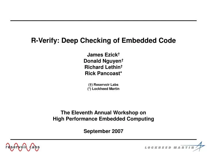 r verify deep checking of embedded code